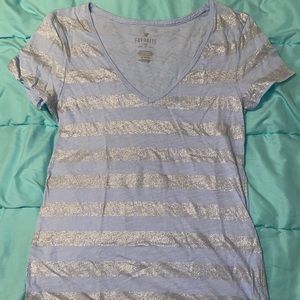Blue and silver American Eagle Tee